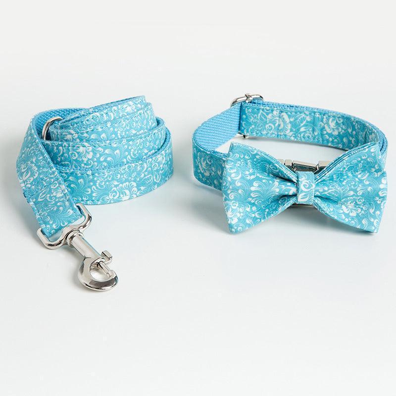 Color Print Personalized Dog Collar with Bow Tie & Leash Set - iTalkPet