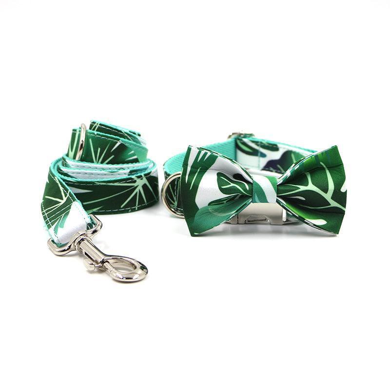 Color Print Personalized Dog Collar with Bow Tie & Leash Set - iTalkPet