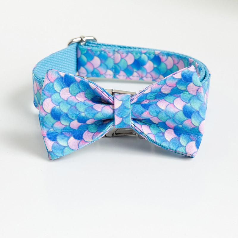 Color Print Personalized Dog Collar with Bow Tie & Leash Set - iTalkPet