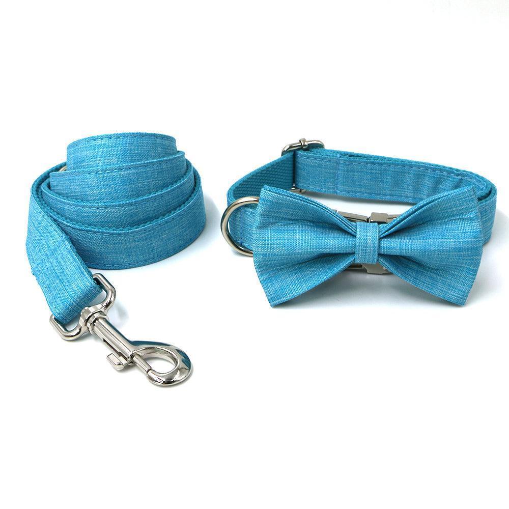 Color Print Personalized Dog Collar with Bow Tie & Leash Set - iTalkPet