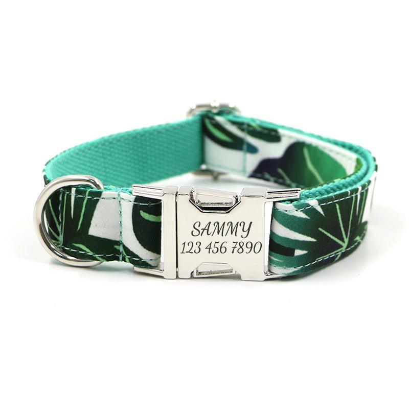 Color Print Personalized Dog Collar with Leash Set - iTalkPet