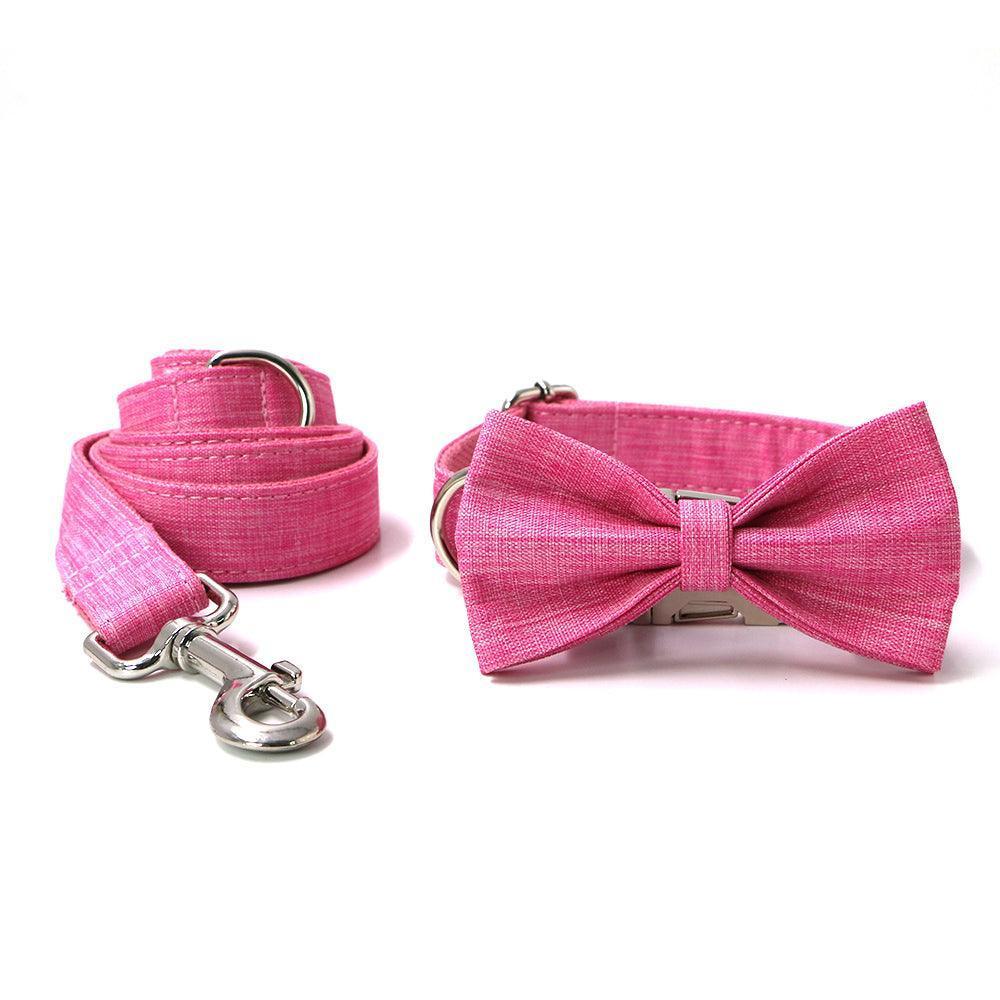 Custom Dog Collar with Bow Tie & Leash Set - iTalkPet