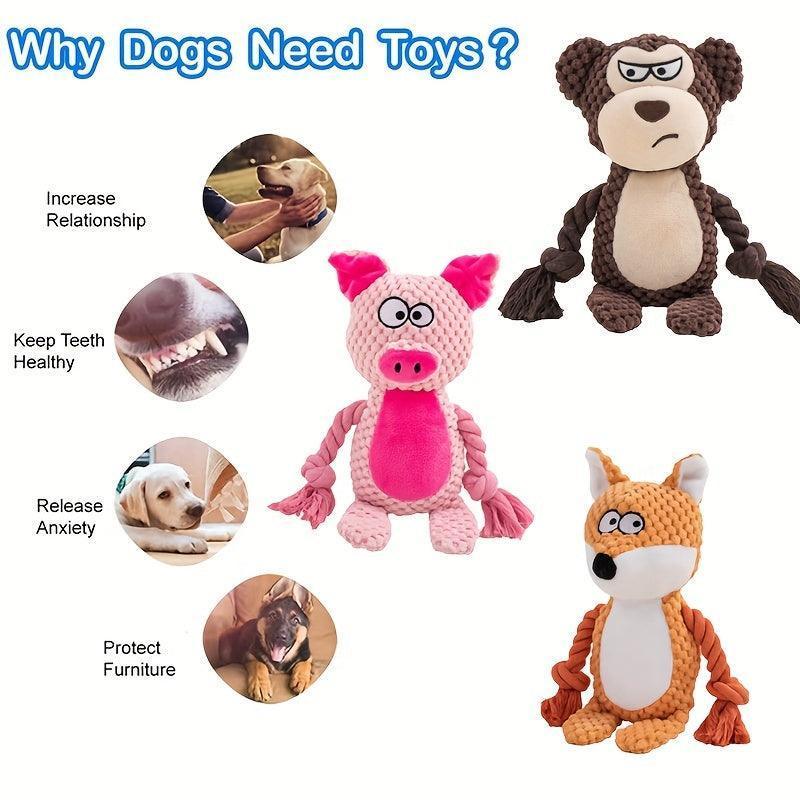 Cute Animals Grinding Teeth Squeaky Dog Toy