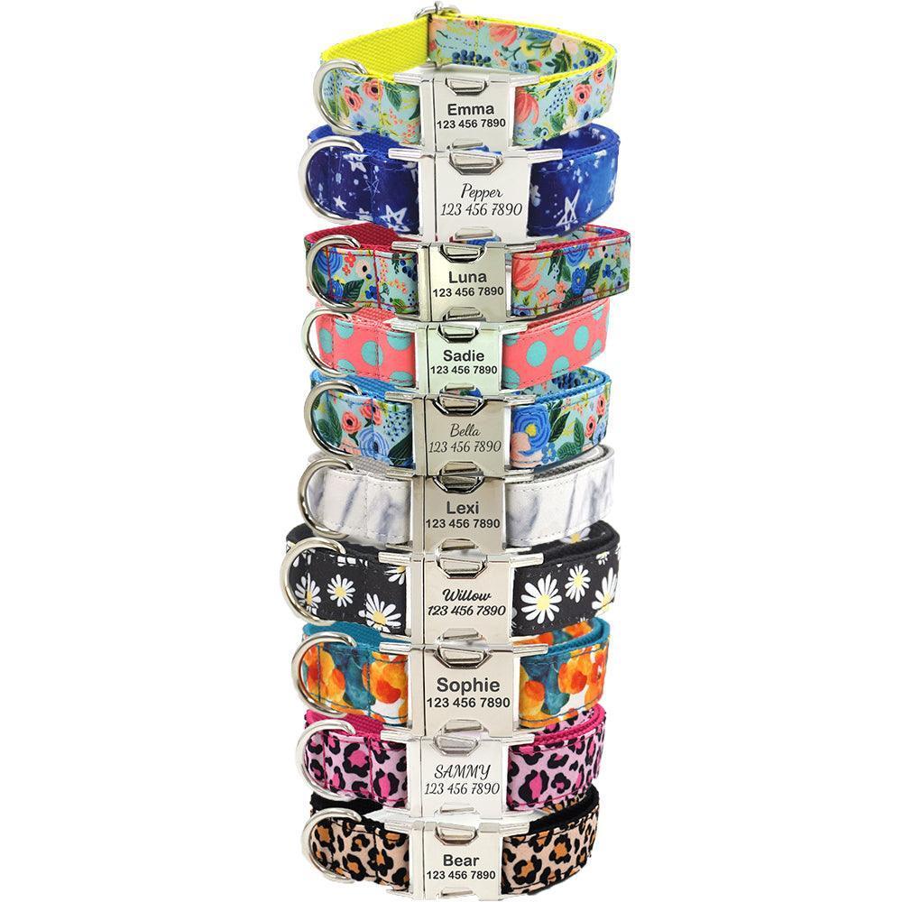 Cute Colorful Personalized Dog Collars with Leash Set - iTalkPet