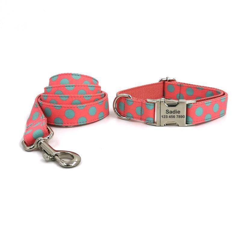 Cute Colorful Personalized Dog Collars with Leash Set - iTalkPet