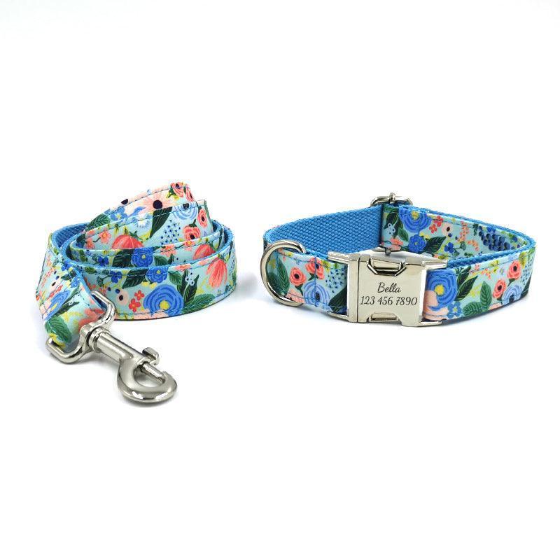 Cute Colorful Personalized Dog Collars with Leash Set - iTalkPet