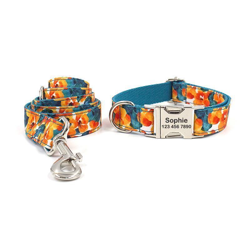 Cute Colorful Personalized Dog Collars with Leash Set - iTalkPet