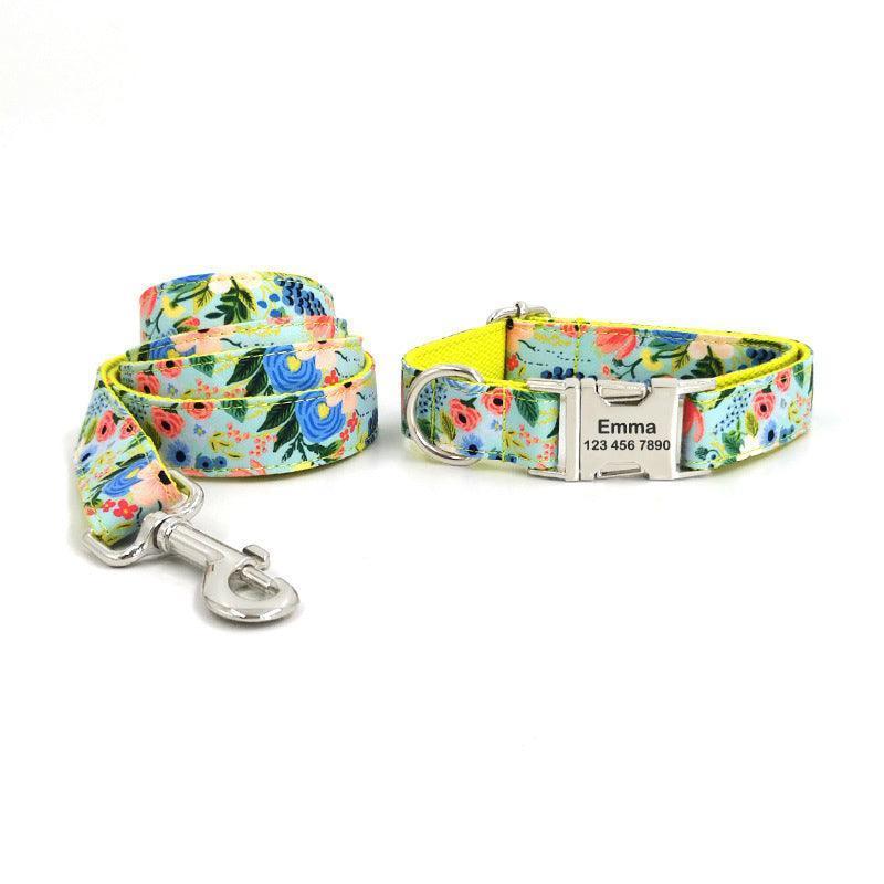 Cute Colorful Personalized Dog Collars with Leash Set - iTalkPet