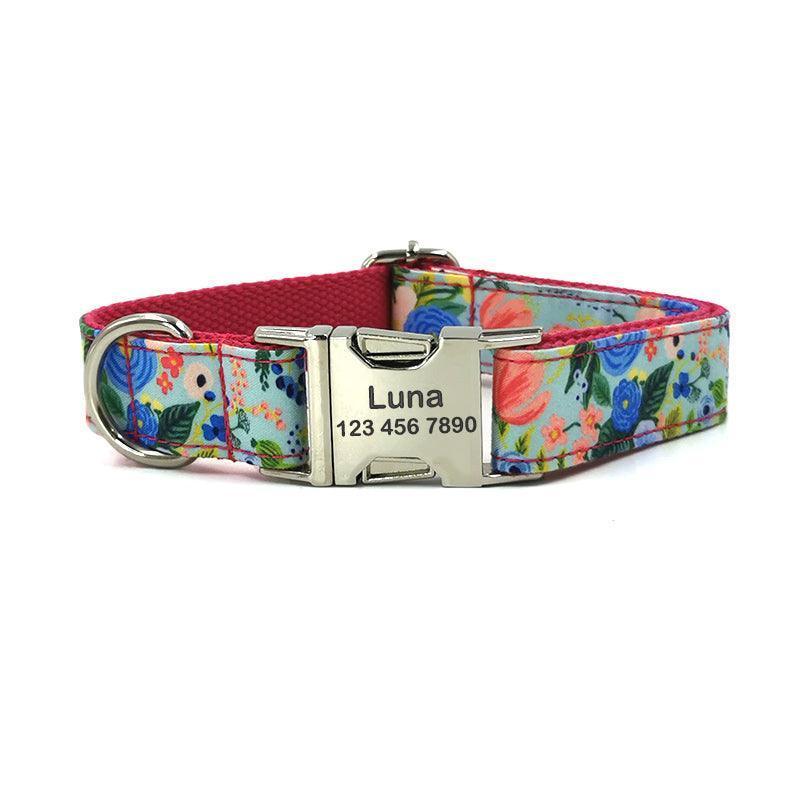 Cute Colorful Personalized Dog Collars with Leash Set - iTalkPet