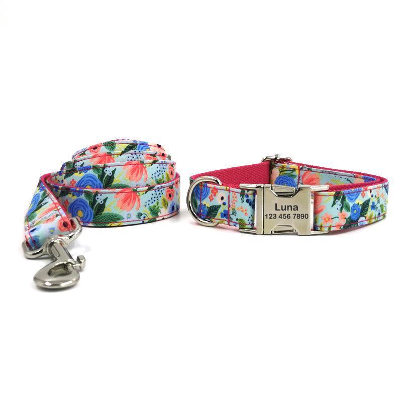 Cute Colorful Personalized Dog Collars with Leash Set - iTalkPet