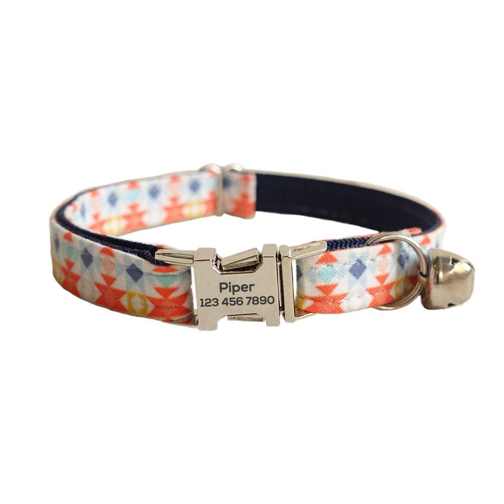 Cute Flower Adjustable Custom Cat Collar With Removable Bell & Bowtie - iTalkPet