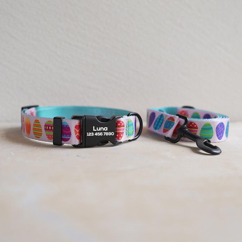 Easter Egg Personalized Dog Collar with Leas & Bow tie Set - iTalkPet