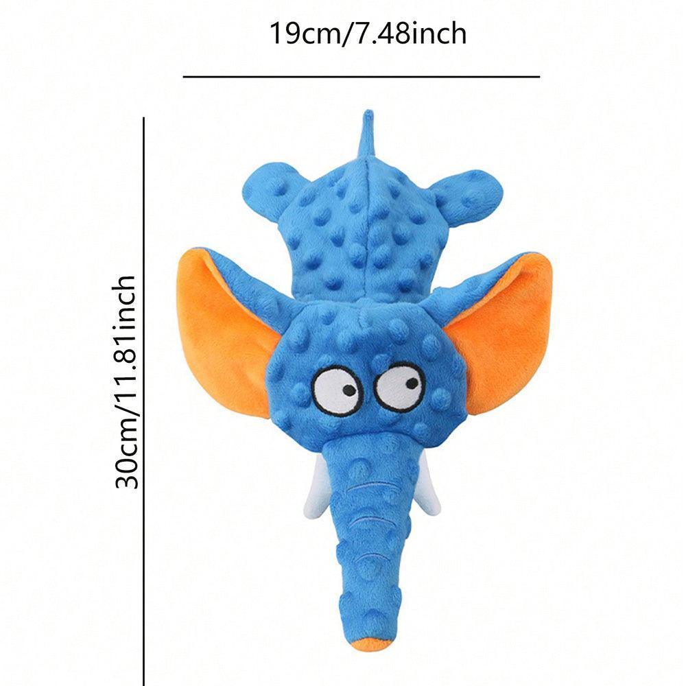 Elephant Shaped Funny Plush Dog Squeaky Toy - iTalkPet