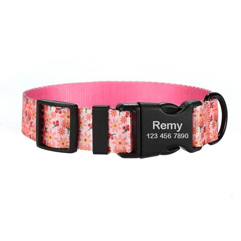 Flower Print Beautiful Personalized Dog Collar Set - iTalkPet