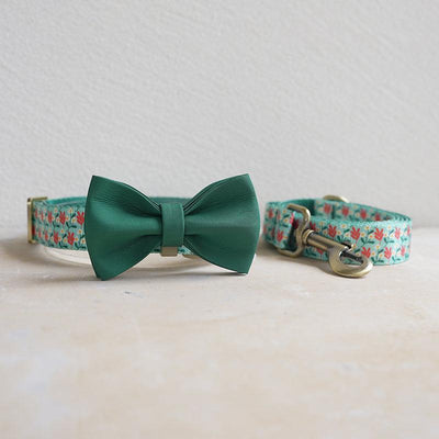 Frangipani Personalized Dog Collar with Leas & Bow tie Set - iTalkPet