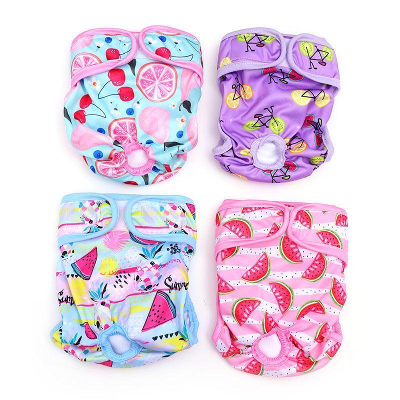 Fruit Print Washable Female Dog Diapers Absorbent Reusable Dog Panties - iTalkPet