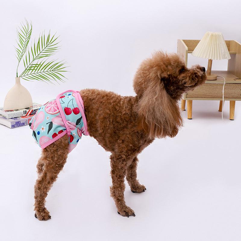 Fruit Print Washable Female Dog Diapers Absorbent Reusable Dog Panties - iTalkPet