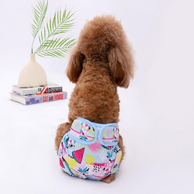 Fruit Print Washable Female Dog Diapers Absorbent Reusable Dog Panties - iTalkPet