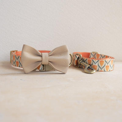 Gold Tulip Personalized Dog Collar with Leas & Bow tie Set - iTalkPet