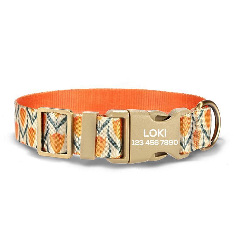 Gold Tulip Personalized Dog Collar with Leas & Bow tie Set - iTalkPet