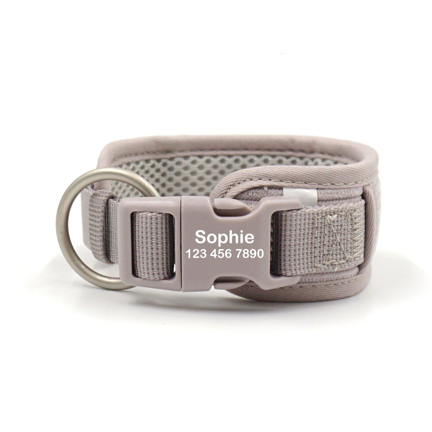 Grey Striped Solid Personalized Dog Collar - iTalkPet