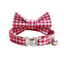 Grid Adjustable Personalized Cat Collar With Removable Bell & Bowtie - iTalkPet