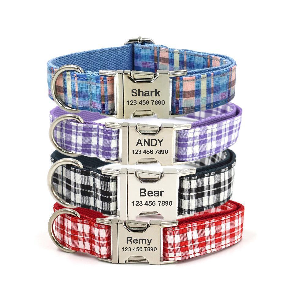 Grid Custom Dog Collar with Bow Tie & Leash Set - iTalkPet