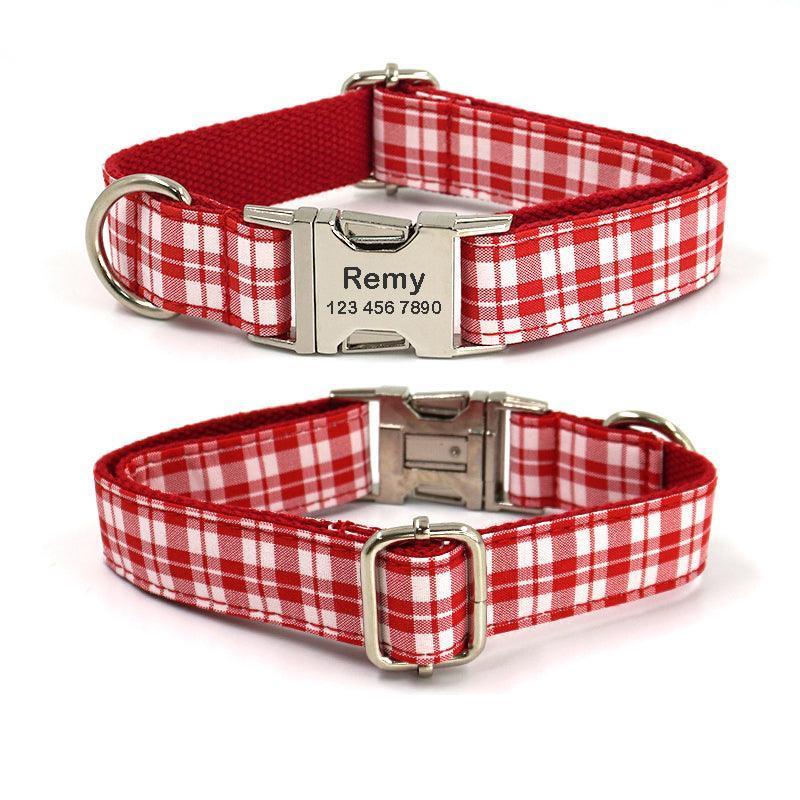 Grid Custom Dog Collar with Bow Tie & Leash Set - iTalkPet