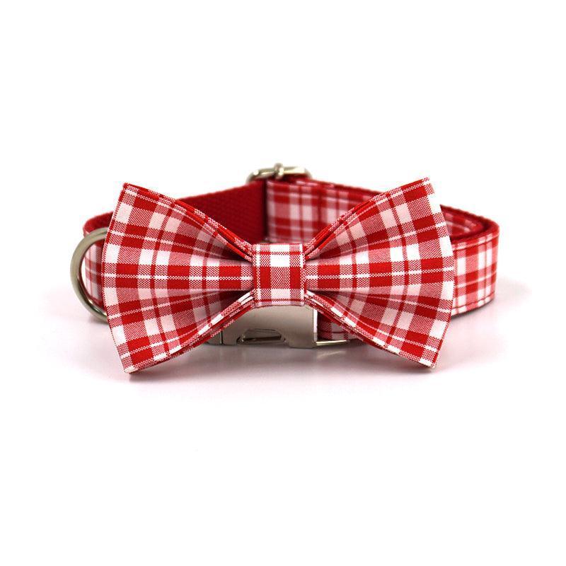 Grid Custom Dog Collar with Bow Tie & Leash Set - iTalkPet