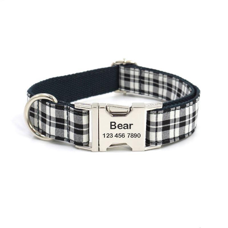 Grid Custom Dog Collar with Bow Tie & Leash Set - iTalkPet