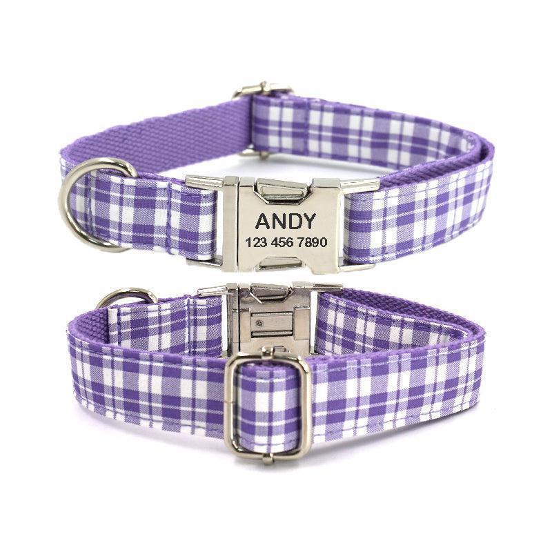 Grid Custom Dog Collar with Bow Tie & Leash Set - iTalkPet