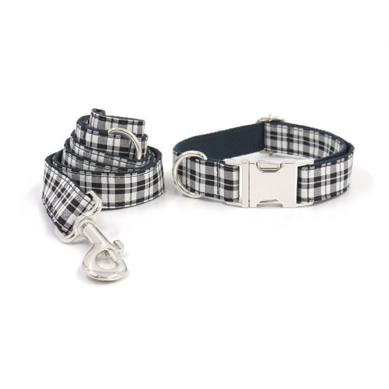 Grid Custom Dog Collar with Bow Tie & Leash Set - iTalkPet