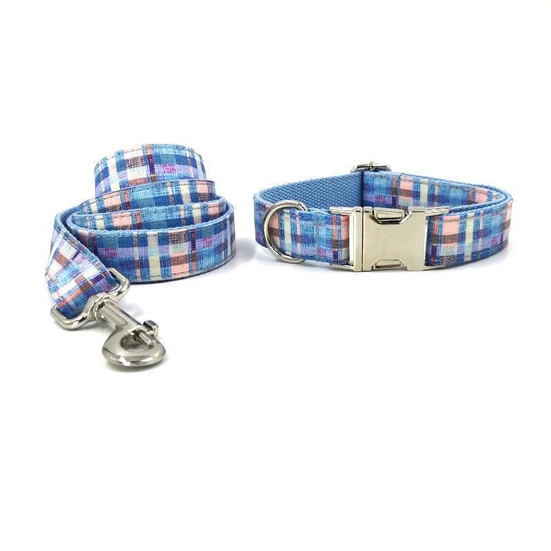 Grid Custom Dog Collar with Bow Tie & Leash Set - iTalkPet