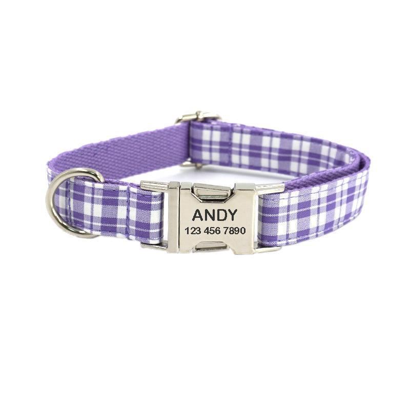 Grid Custom Dog Collar with Bow Tie & Leash Set - iTalkPet