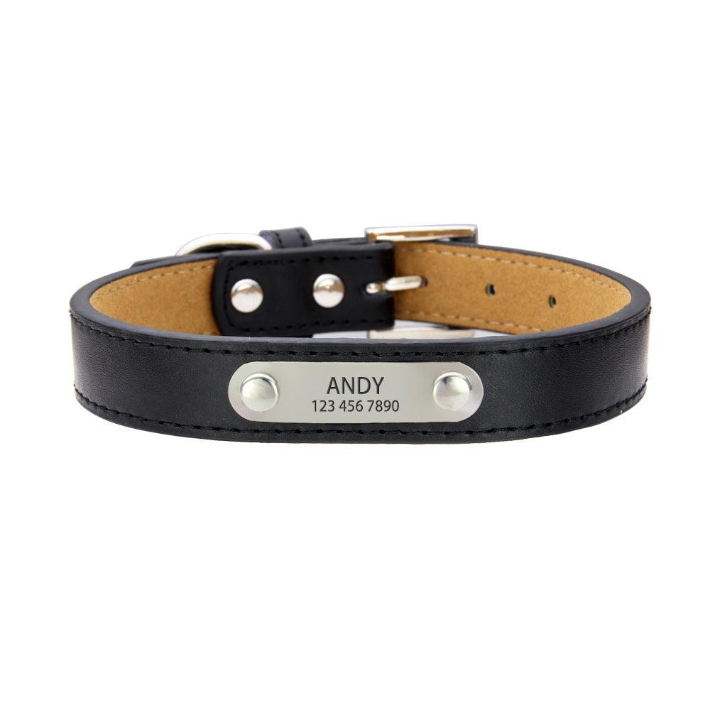 Leather Adjustable Personalized Dog Collar - iTalkPet