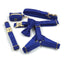 Navy Stripe Velvet Personalized Dog Collar Leash Harness Bowtie Poop Bag Set - iTalkPet