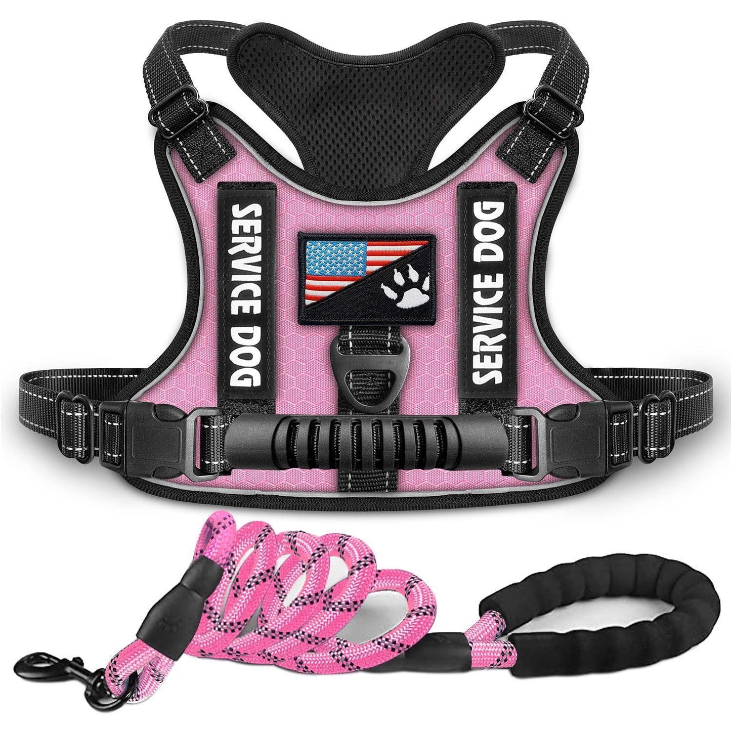 No-Pull Reflective Custom Adjustable Soft Oxford Dog Vest Harness with Dog Leash - iTalkPet