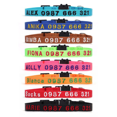 Nylon Embroidery Custom Cat Collar - iTalkPet