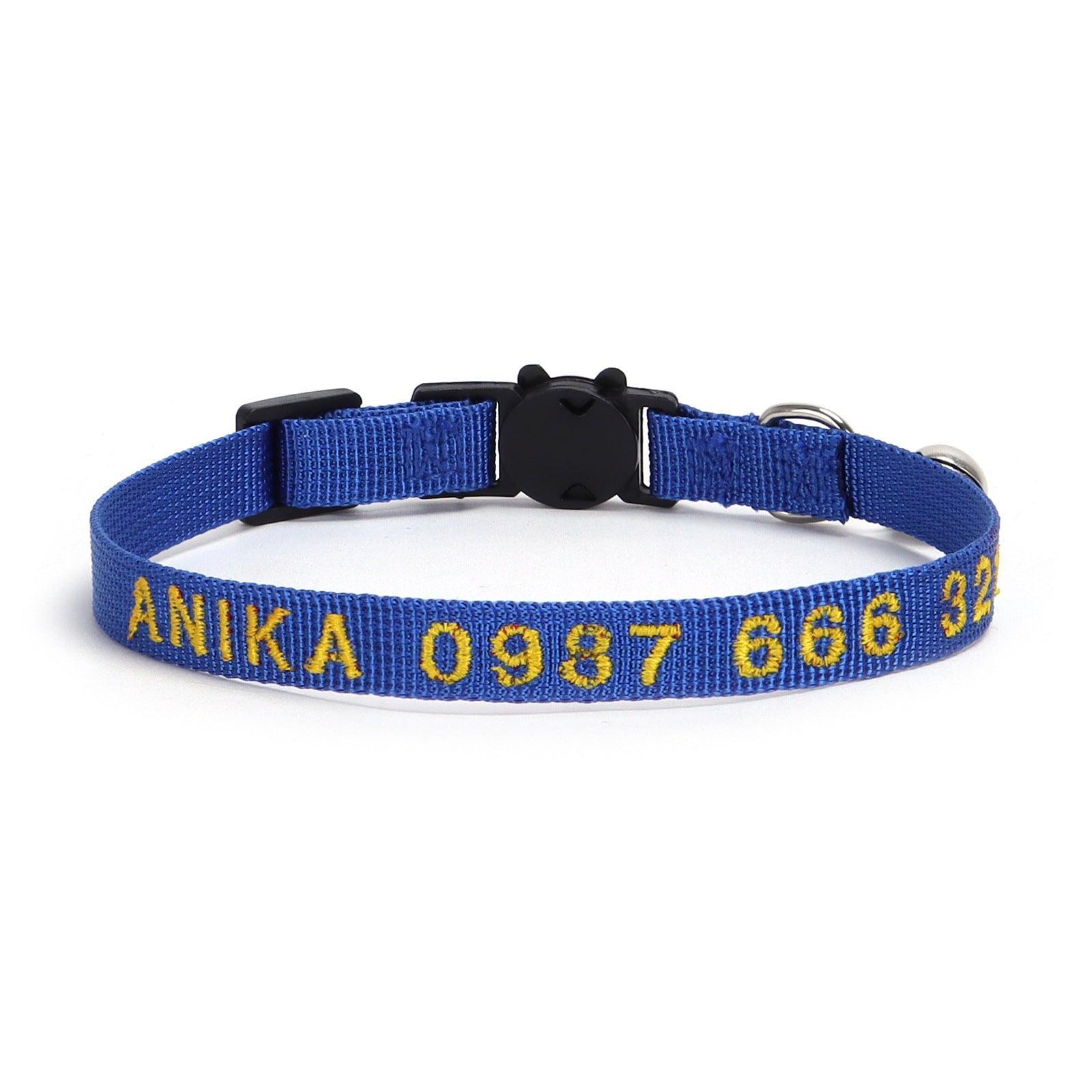 Nylon Embroidery Custom Cat Collar - iTalkPet