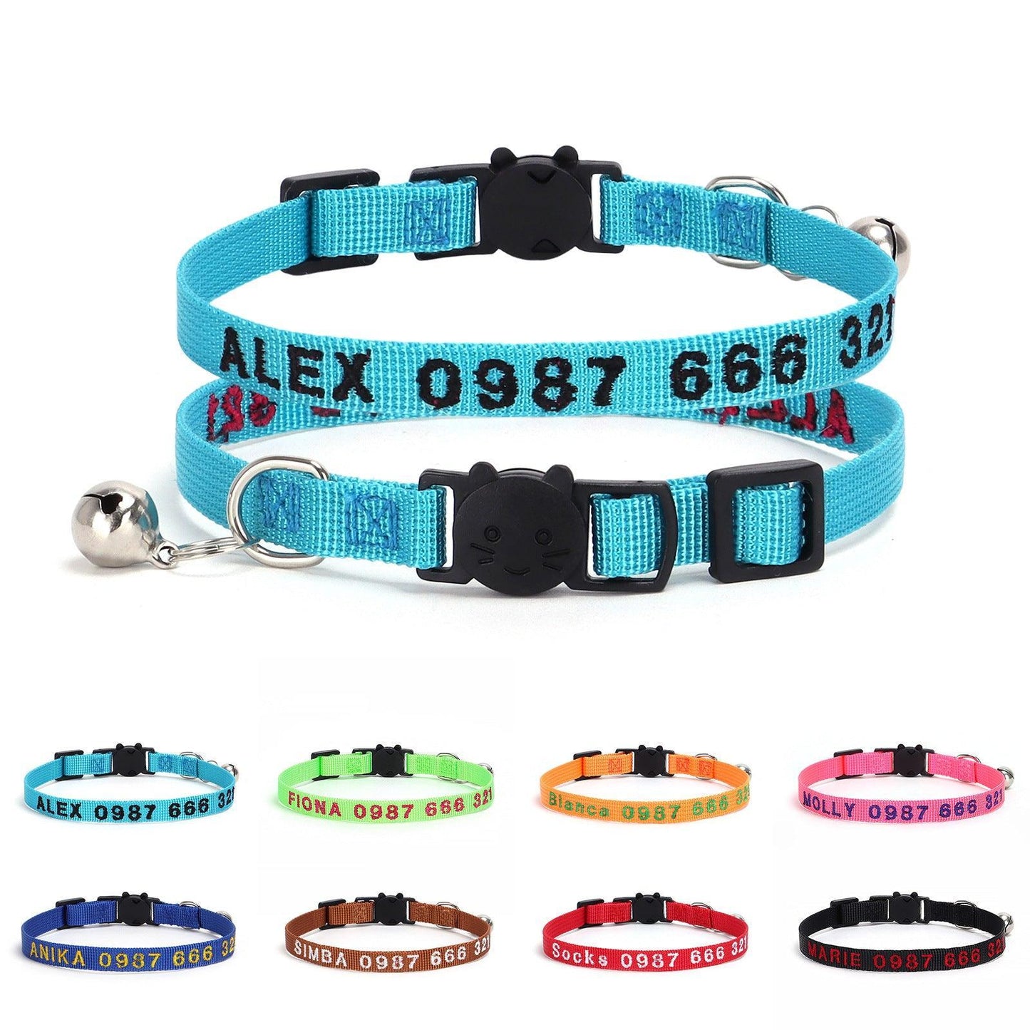 Nylon Embroidery Custom Cat Collar - iTalkPet