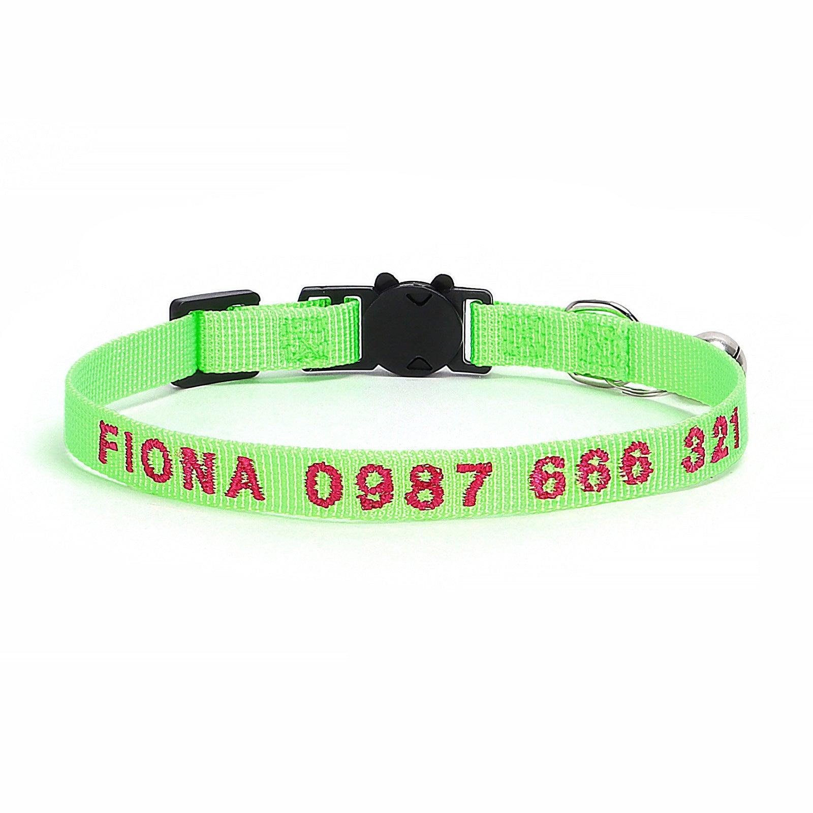 Nylon Embroidery Custom Cat Collar - iTalkPet