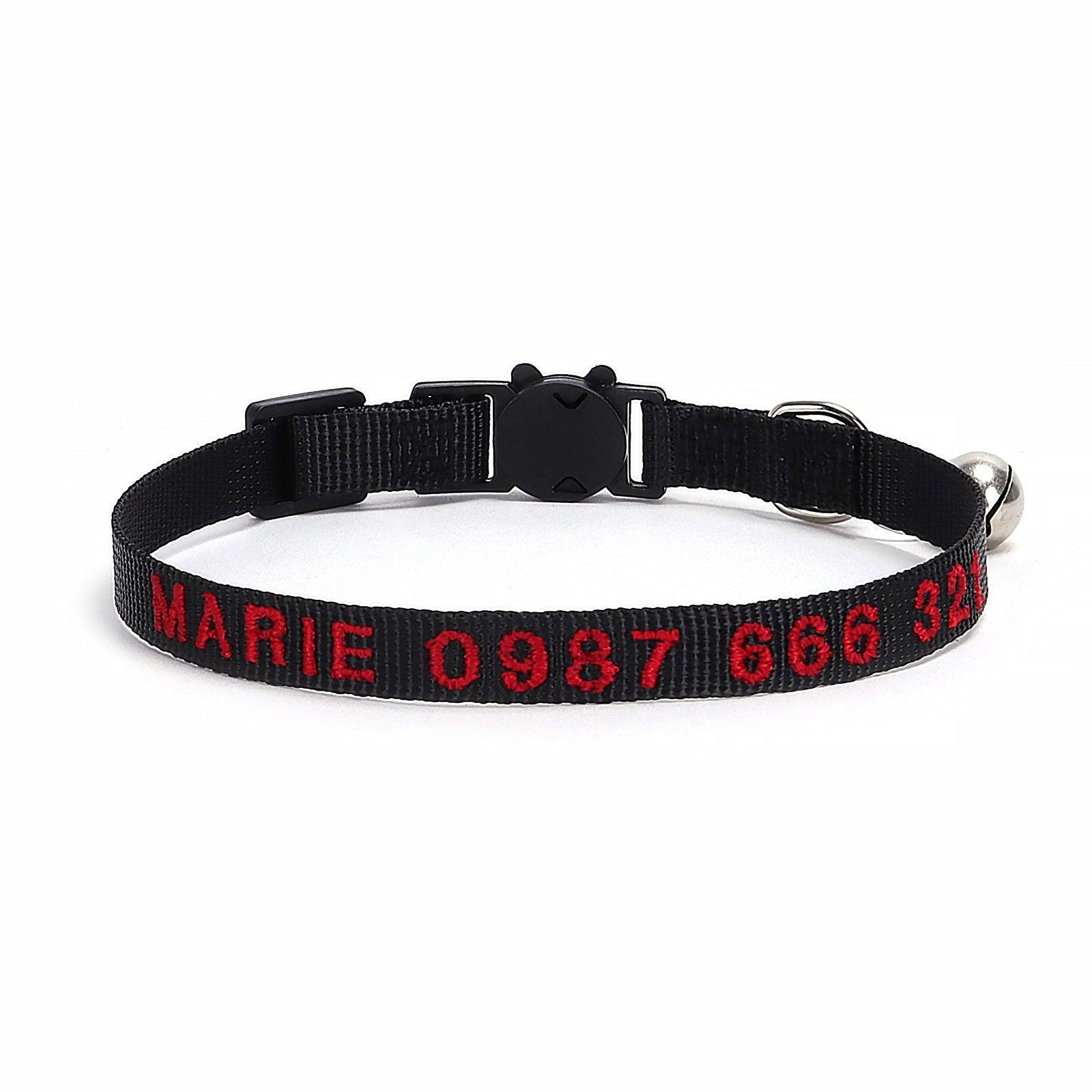 Nylon Embroidery Custom Cat Collar - iTalkPet