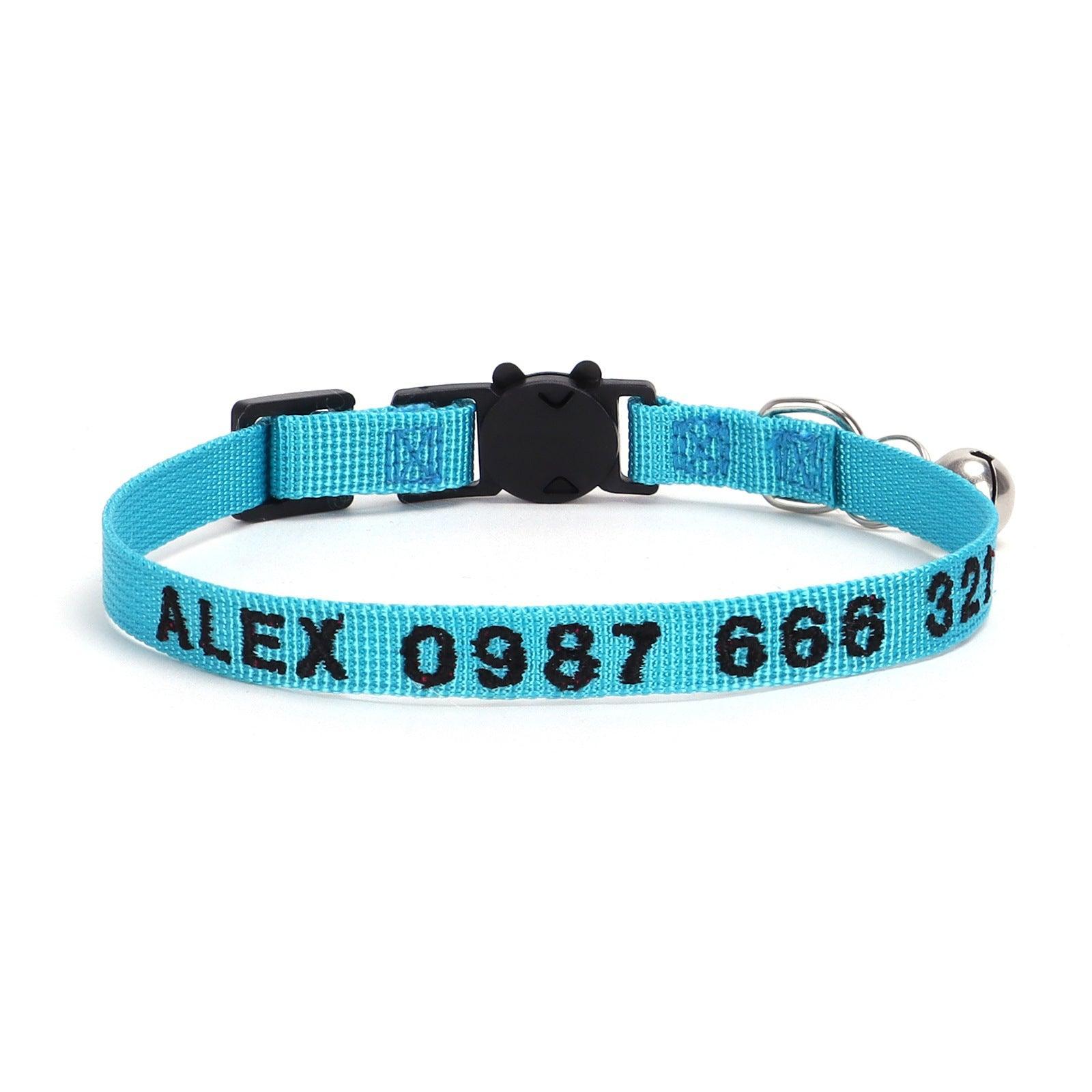 Nylon Embroidery Custom Cat Collar - iTalkPet