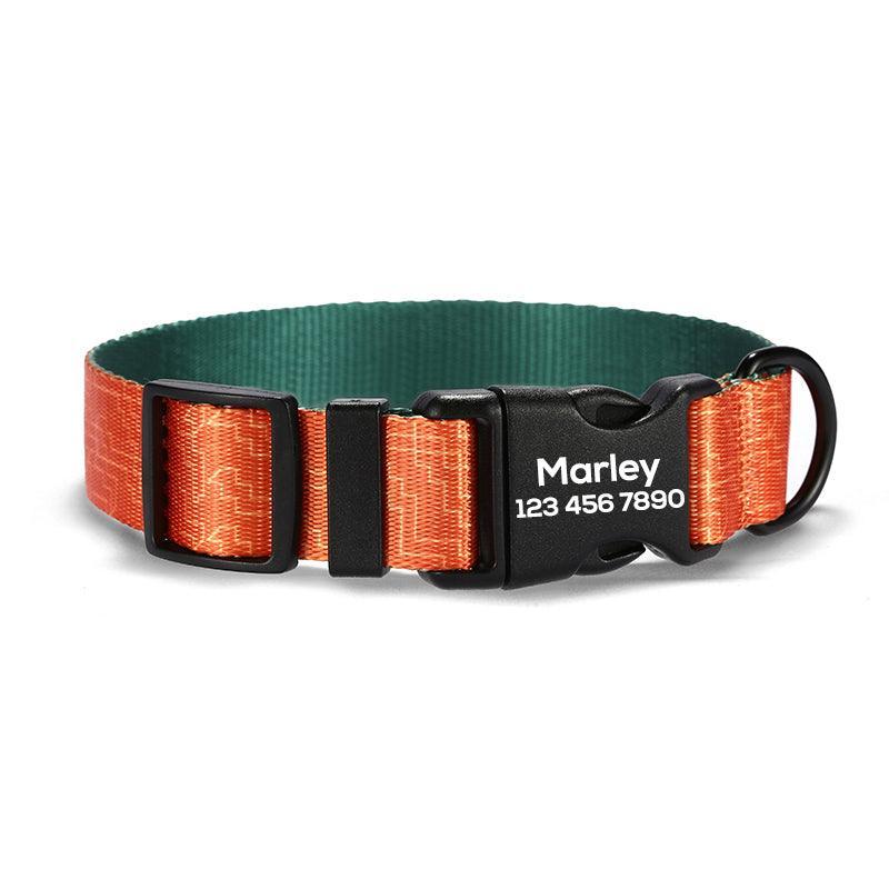 Orange Maze Personalized Dog Collar with Leas & Bow tie Set - iTalkPet