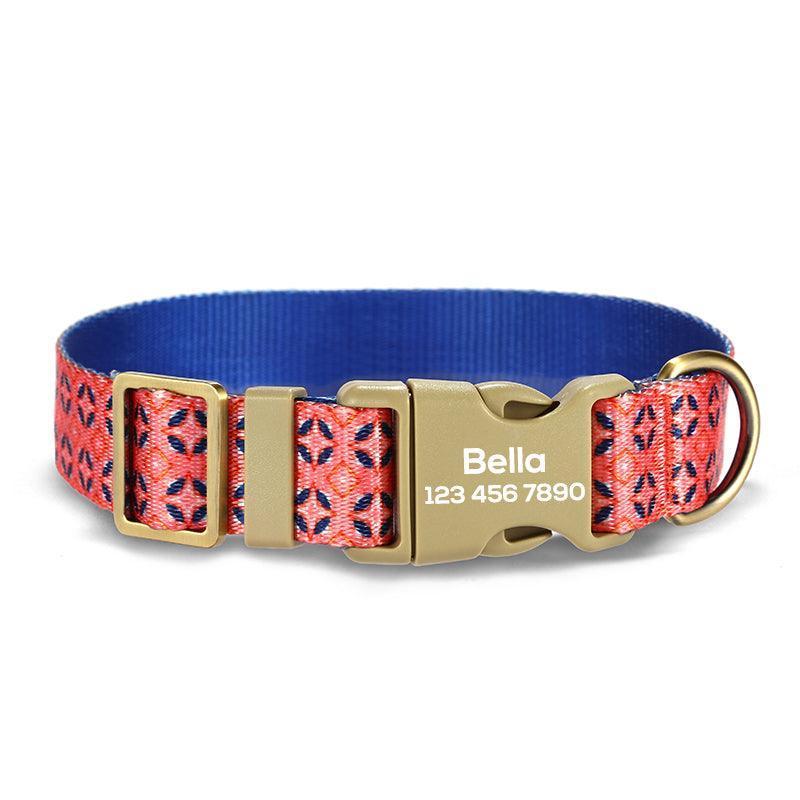 Orange Navy Personalized Dog Collar with Leas & Bow tie Set - iTalkPet