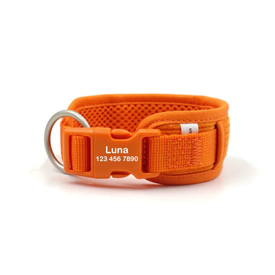 Orange Striped Solid Personalized Dog Collar - iTalkPet