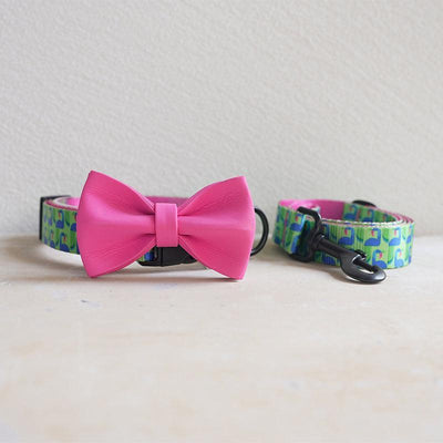 Peacock Personalized Dog Collar with Leas & Bow tie Set - iTalkPet