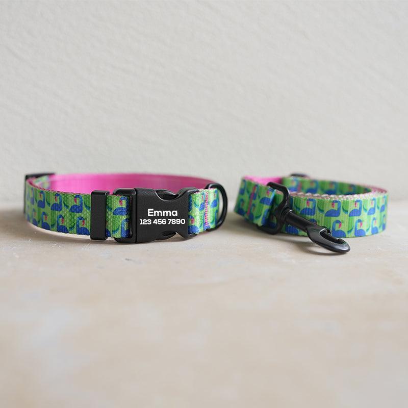 Peacock Personalized Dog Collar with Leas & Bow tie Set - iTalkPet