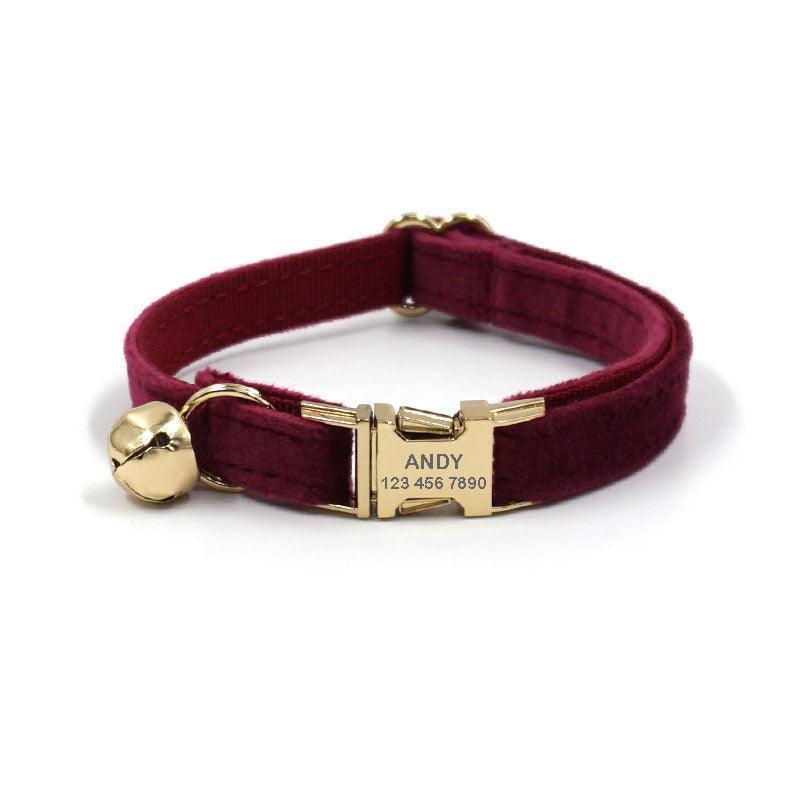 Personalized Cat Velvet Collar with Bell & Bow Tie - iTalkPet