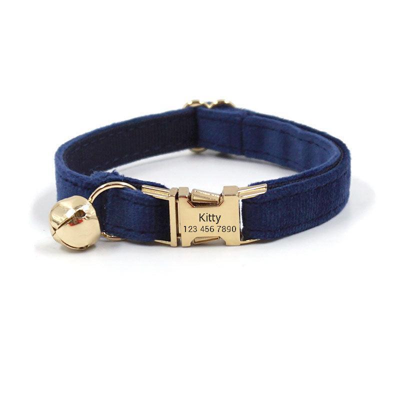 Personalized Cat Velvet Collar with Bell & Bow Tie - iTalkPet